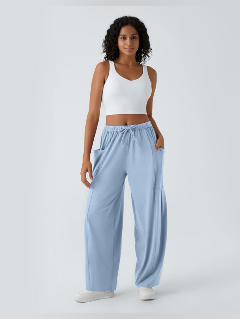 HALARA Baby Blue Drawstring Wide Leg Baggy Yoga Pants Women’s XS